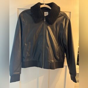 NWT faux leather bomber jacket